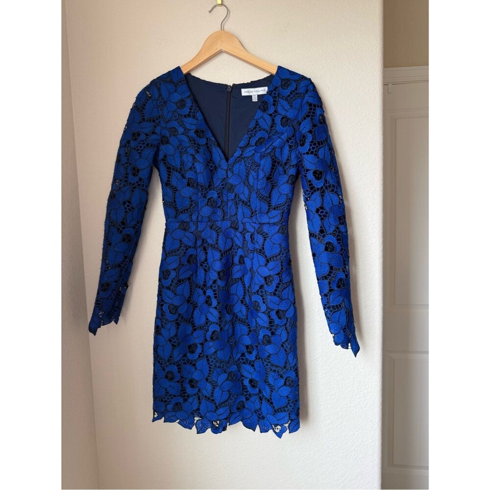 Dress the Population Katherine Long Sleeve Lace Mini Dress Size XS